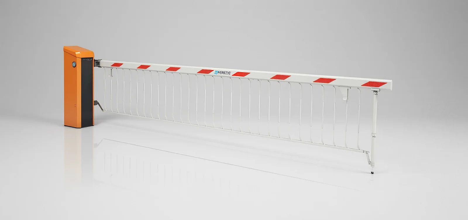 Magnetic Access Pro-H barrier gate with boom skirt grille