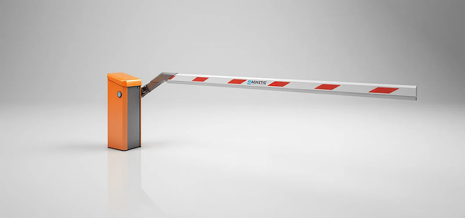 Magnetic Access Pro-L barrier gate with long striped boom