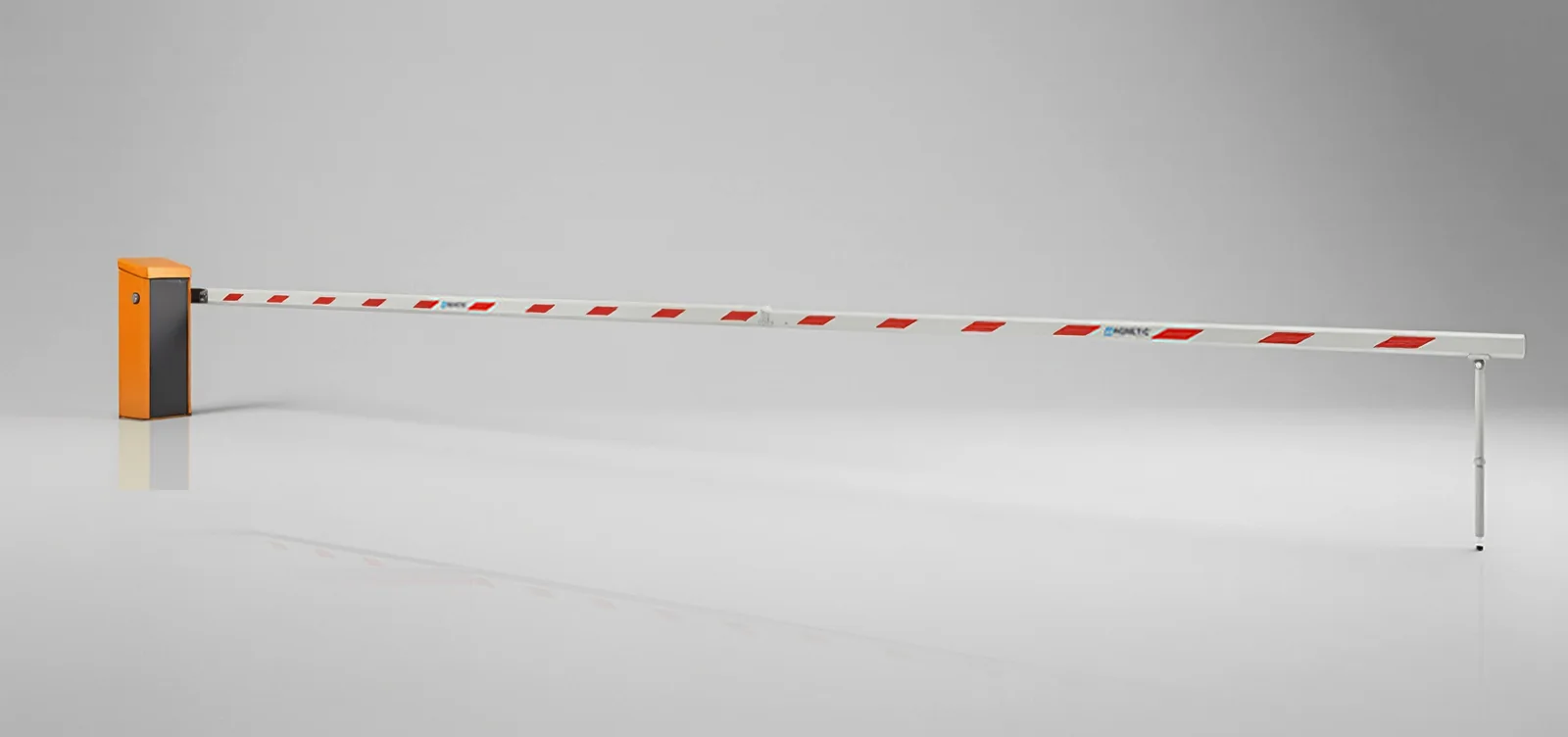 Magnetic Access XXL barrier gate with extra-long boom and support post