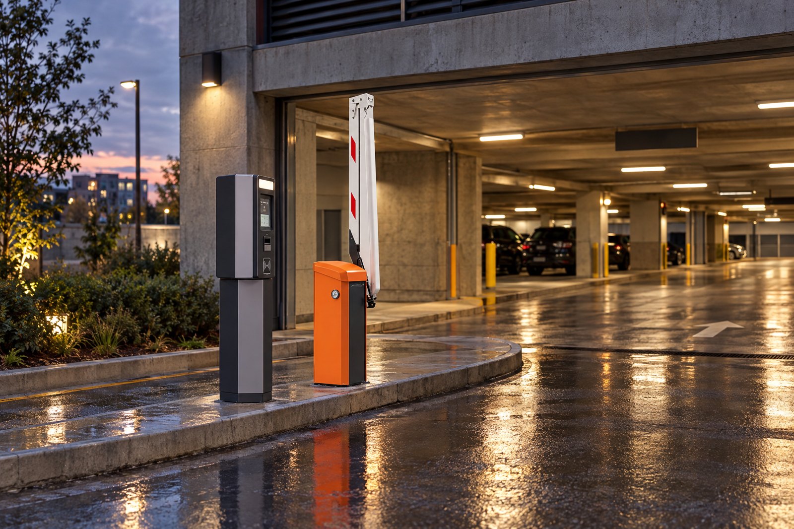 Parking Garage Lane barrier gate at a parking garages site