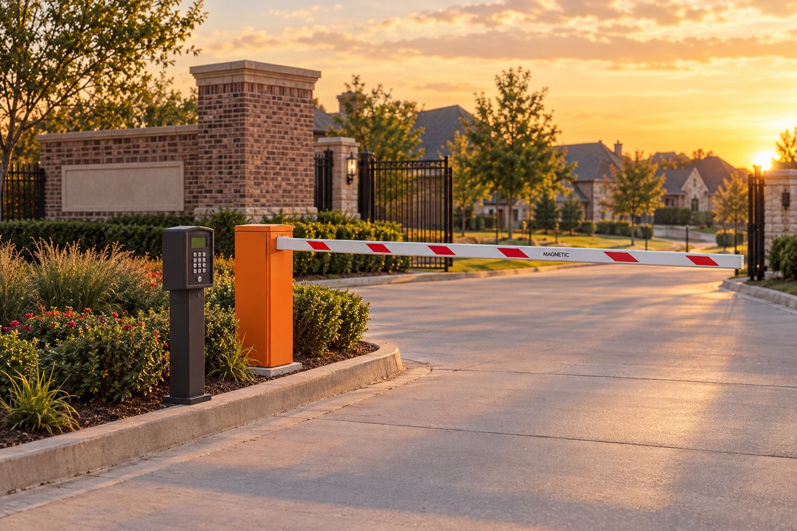 Community Entrance barrier gate at a hoa & communities site