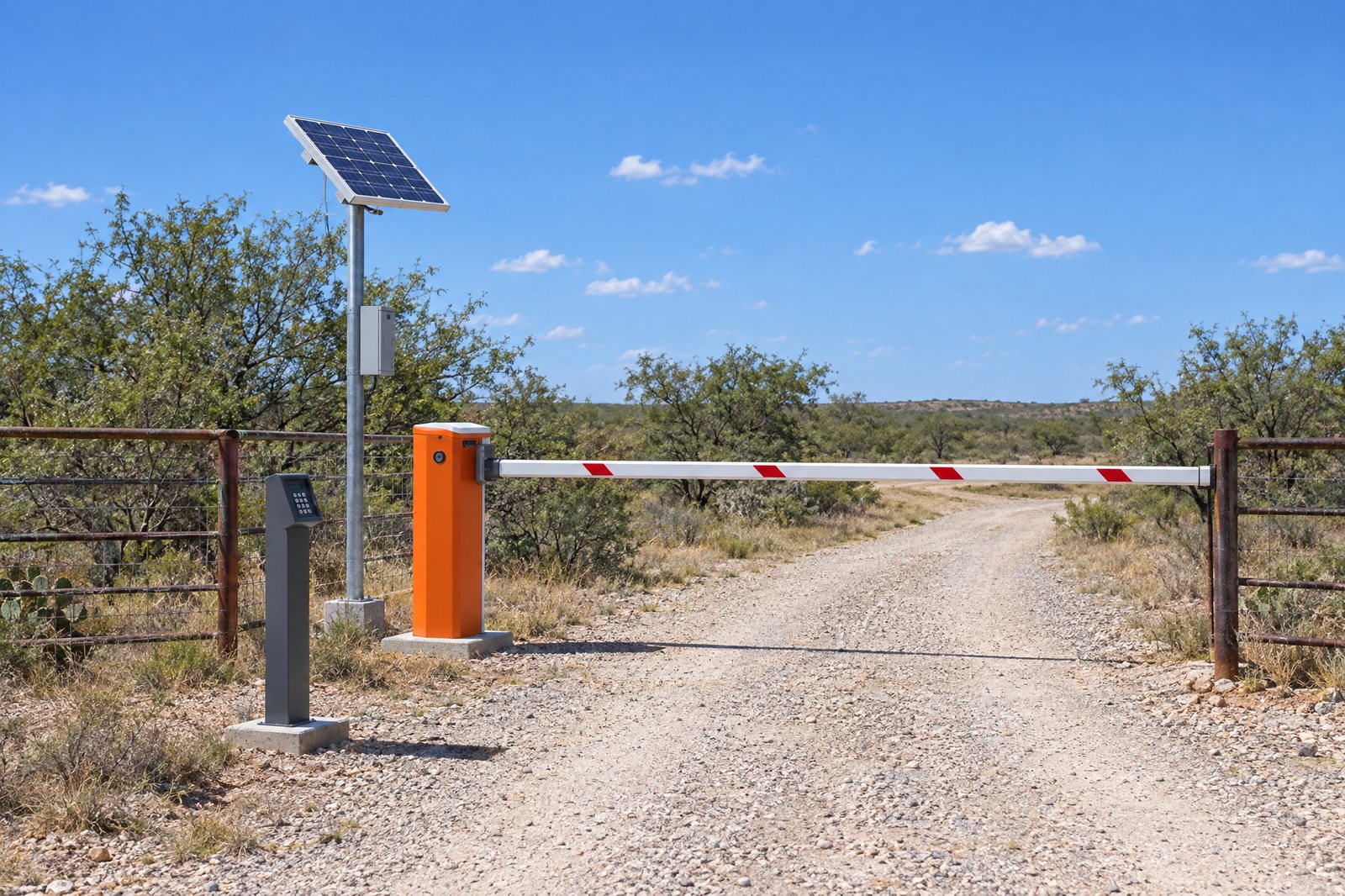 Solar Lane barrier gate at a solar site
