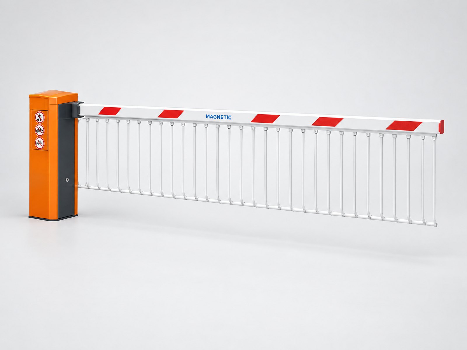 Security Lane Magnetic operator and barrier arm