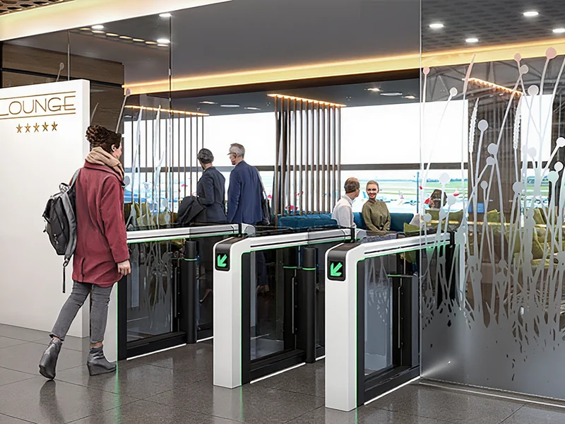 Magnetic speed gates at an airport
